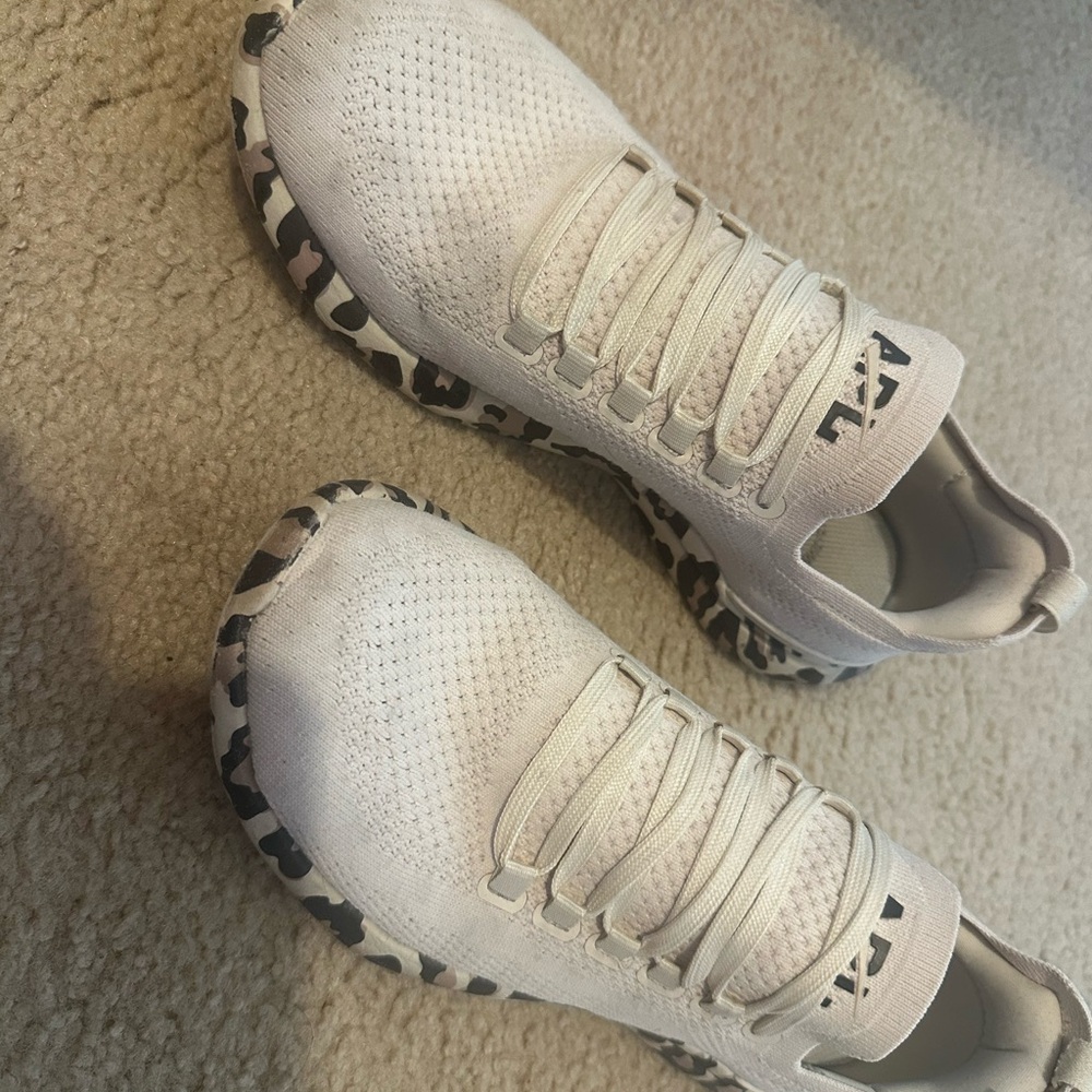 APL Women’s Athletic Sneakers in White with Leopard-Print Sole